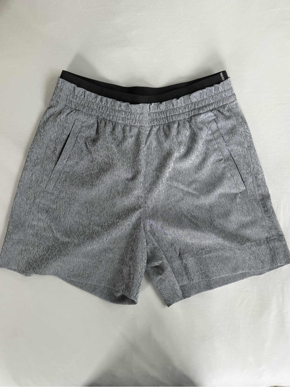 Athleta Gray Striped Athletic Shorts